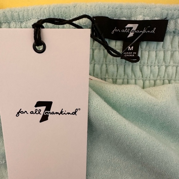 7 for all mankind Terry Cloth Teal Light Mint Medium Summer Top BNWT - Picture 5 of 5
